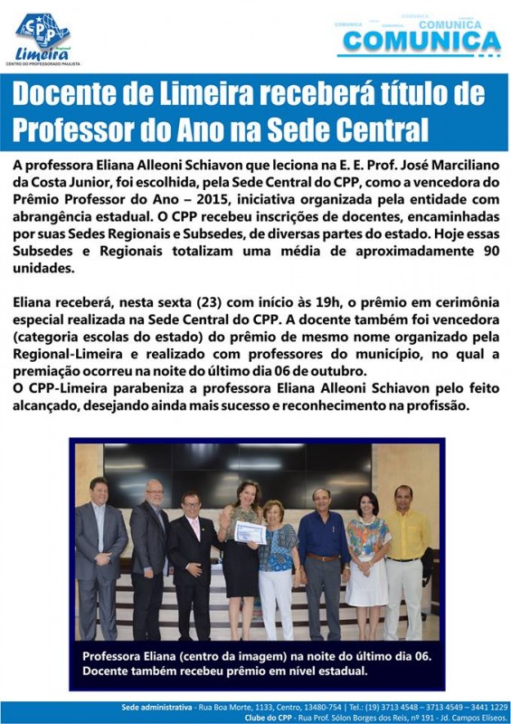 22.10.2015 - COMUNICA - Professora em SP