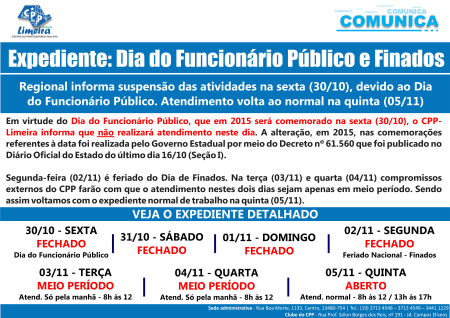 28.10.2015 - COMUNICA - Expediente CPP