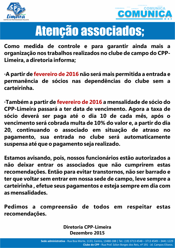 16.12.2015 - COMUNICA - Novas regras pagamentos - ok