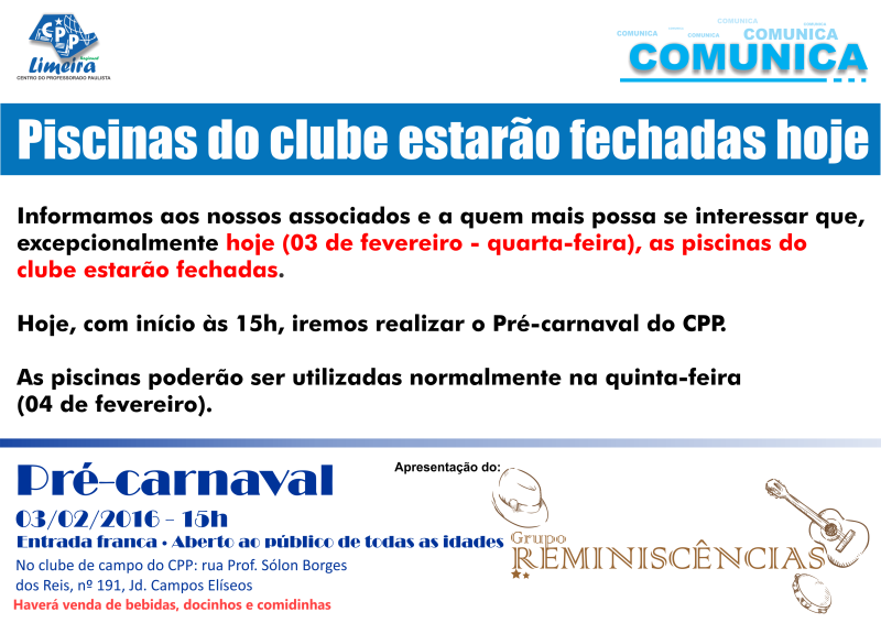 03.02.2016 - COMUNICA - carnaval