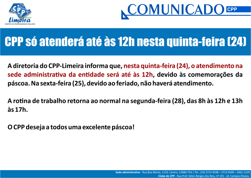 23.03.2016 - COMUNICA - horário do dia 24