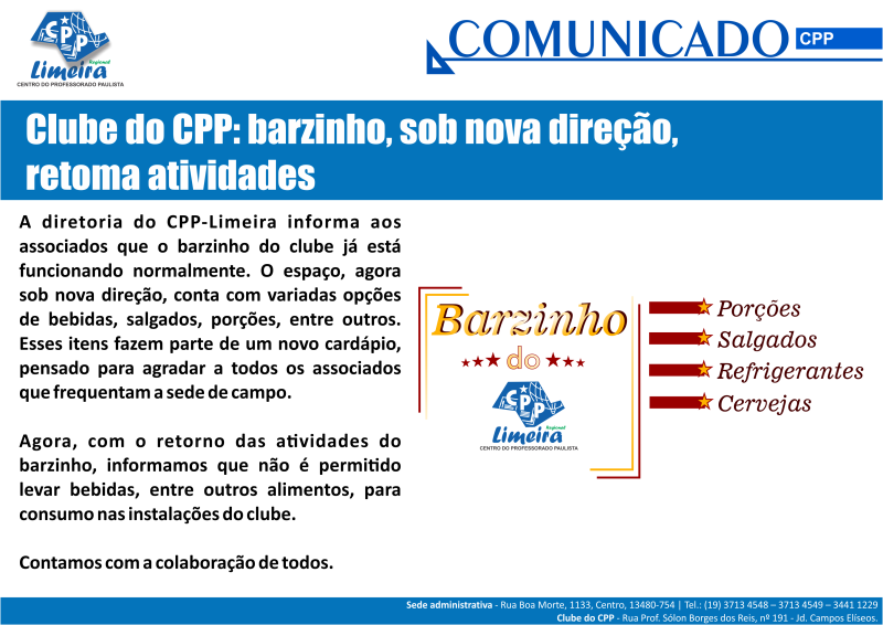 10.05.2016 - COMUNICADO - barzinho