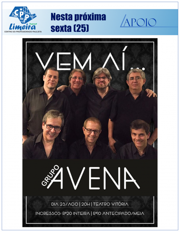 22.08.2017 - APOIO - SHOW DO AVENA TEATRO